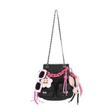 Black& Pink -shoulder cartoon ladies bag