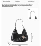 Crescent Moon and Flower Shadow - shoulder diagonal women bag