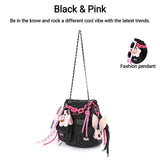 Black& Pink -shoulder cartoon ladies bag