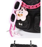 Black& Pink -shoulder cartoon ladies bag