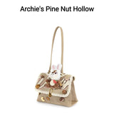 Archie's Pine Nut Hollow-Versatile Small Niche Plush Cartoon Slouchy Bag