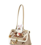 Archie's Pine Nut Hollow-Versatile Small Niche Plush Cartoon Slouchy Bag