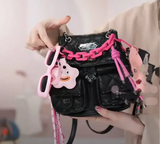 Black& Pink -shoulder cartoon ladies bag